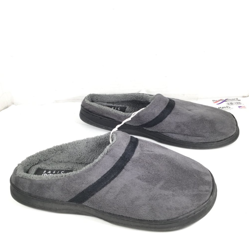 Basic Editions Men Slippers Grey Size Small 7-8 NWT